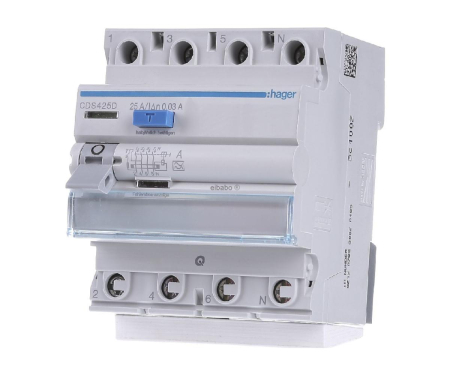 Distributie si comanda electrica - Diferenţial RCCB QC 25A 3P+N 30mA 6Ka tip A Hager CDS425D