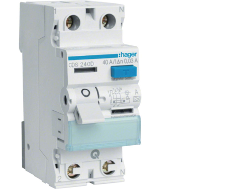 Distributie si comanda electrica - Diferenţial RCCB QC 40A 1P+N 30mA 6Ka tip A Hager CDS240D