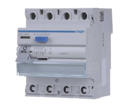 Distributie si comanda electrica - Diferenţial RCCB QC 40A 3P+N 30mA 6Ka tip A Hager CDS440D