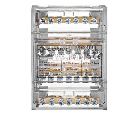 Distribuitor 4P 100A, per pol: 2x25mm/5x6mm Schrack IKBC4016 [1]