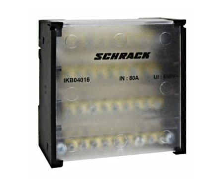 Distributie si comanda electrica - Distribuitor 4P 80A, per pol: 1x16mm/8x10mm Schrack IKB04016