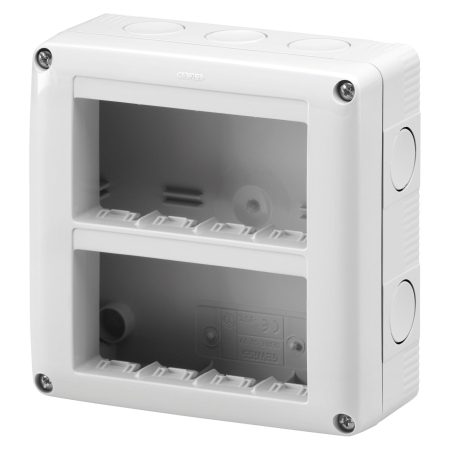 Aparataj modular si monobloc - Doza PT 8M (4x2) verticala IP40 Gewiss System Gri GW27023