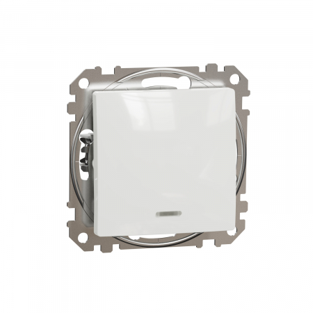 Schneider Sedna Design - Intrerupator cap cruce cu led albastru Schneider Sedna alb SDD111107L