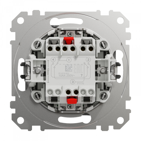Intrerupator cap cruce cu led albastru Schneider Sedna aluminiu SDD113107L [2]