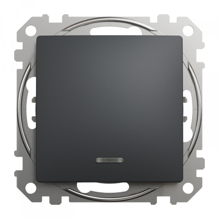 Schneider Sedna Design - Intrerupator cap scara cu led albastru Schneider Sedna antracit SDD114106L