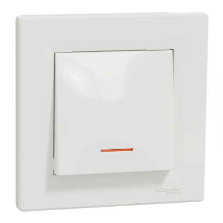 Intrerupatoare Asfora - Intrerupator cap scara cu led rosu Schneider Asfora alb EPH1500121
