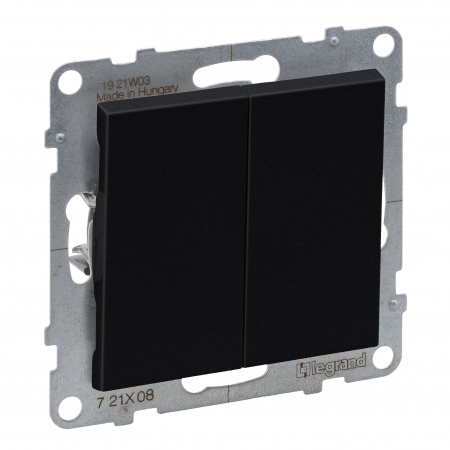 Intrerupatoare Suno - Intrerupator cap scara dublu Legrand Suno negru 721408