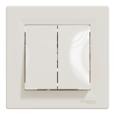 Intrerupator cap scara dublu Schneider Asfora crem EPH0600123 [1]