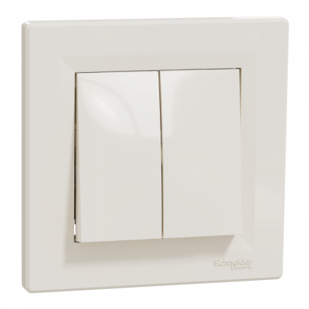 Intrerupatoare Asfora - Intrerupator cap scara dublu Schneider Asfora crem EPH0600123