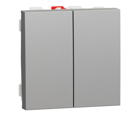 Intrerupatoare Unica - Intrerupator dublu cap scara 2M Noua Unica aluminiu NU321330