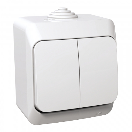 Schneider Cedar - Intrerupator dublu cu led PT IP44 Schneider Cedar alb WDE000551