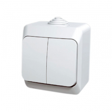 Schneider Cedar - Intrerupator dublu PT IP44 Schneider Cedar alb WDE000550