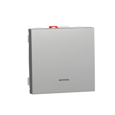 Intrerupatoare Unica - Intrerupator revenire cu led 2M Schneider Noua Unica aluminiu NU320630N
