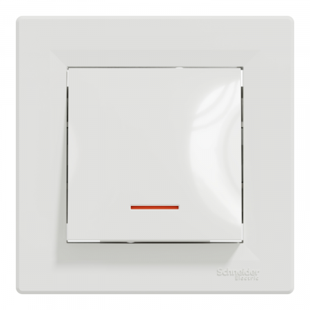 Intrerupator revenire cu led rosu Schneider Asfora alb EPH1600121 [1]