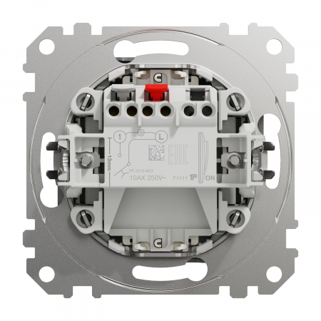 Intrerupator revenire simbol lumina cu led albastru Schneider Sedna aluminiu SDD113132L [2]