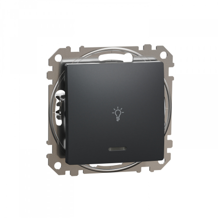 Intrerupator revenire simbol lumina cu led albastru Schneider Sedna antracit SDD114132L [1]