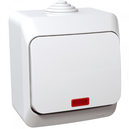 Schneider Cedar - Intrerupator simplu cu led PT IP44 Schneider Cedar alb WDE000514