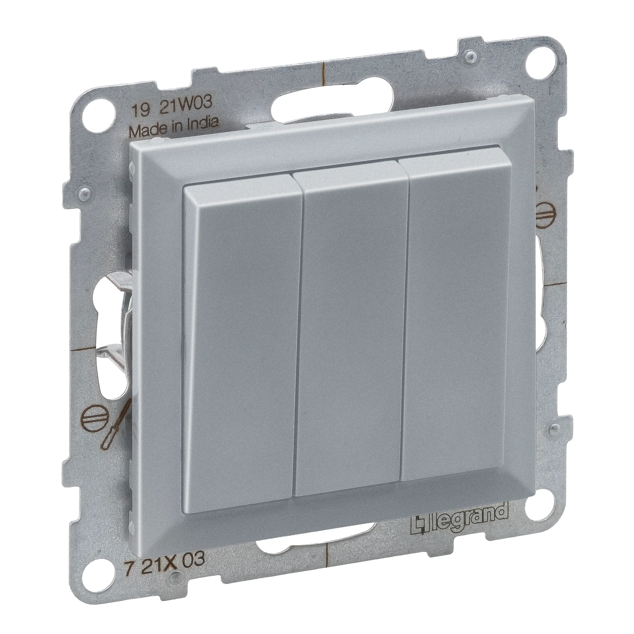 Legrand Suno - Intrerupator triplu Legrand Suno aluminiu 721303