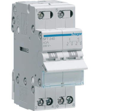 Distributie si comanda electrica - Inversor 2P 40A 3 pozitii 1-0-2 2M Hager SFT240