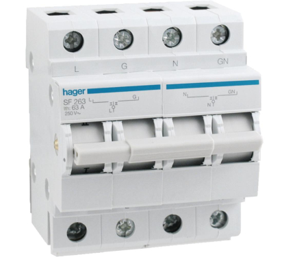 Distributie si comanda electrica - Inversor 2P 63A 3 pozitii 1-0-2 4M Hager SF263