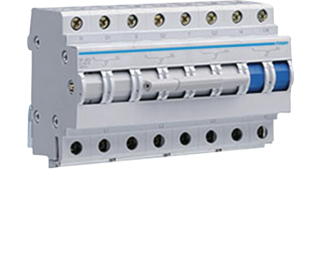 Distributie si comanda electrica - Inversor 4P 63A 3 pozitii 1-0-2 8M Hager SF463