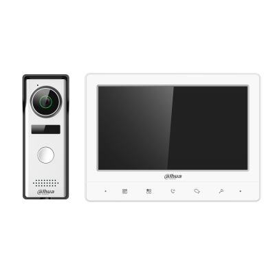 Interfonie - Kit videointerfon ecran 7” tactil alb camera 1.3MP Dahua KTA02