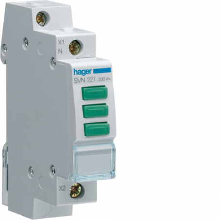 Lampa de semnalizare - Lampa semnalizare 230V Hager 3Xverde SVN221