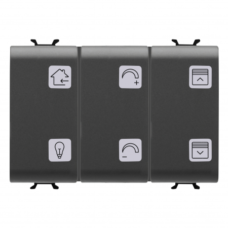 Alte functii Chorus - Panou cu simboluri 6 canale + 1 actuator jaluzele 3M Gewiss Chorus KNX negru GW12785A