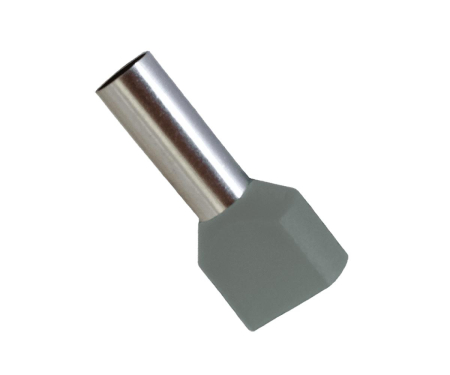 Pini terminali - Pini terminali dubli 100 Buc 2x2.5mm gri Adeleq 01-440/2