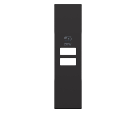 Placa priza USB pentru K4192AC, K4192CC 1M Living Now Bticino negru KG13PD [1]