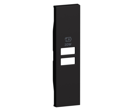 Prize si intrerupatoare - Placa priza USB pentru K4192AC, K4192CC 1M Living Now Bticino negru KG13PD