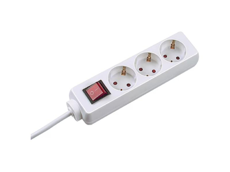 Prelungitoare si derulatoare - Prelungitor 3 prize cu intrerupator cablu 5m alb Bachmann 3842045