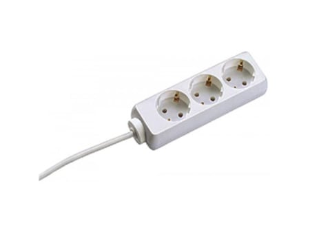 Prelungitoare si derulatoare - Prelungitor 3 prize fara intrerupator cablu 1.5m alb Bachmann 3842015