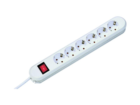Prelungitoare si derulatoare - Prelungitor 6 prize cu intrerupator cablu 3m alb Bachmann 381.251KR