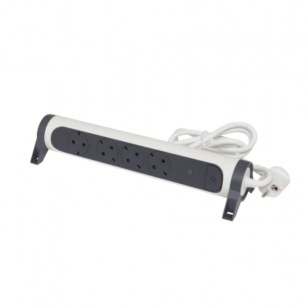 Prelungitoare si derulatoare - Prelungitor rotativ 4x2P+T SPD-Supratensiune si intrerupator cablu 1,5m Legrand 694507