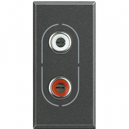 Bticino Axolute - Priza audio RCA Axolute Bticino 1M antracit HS4281