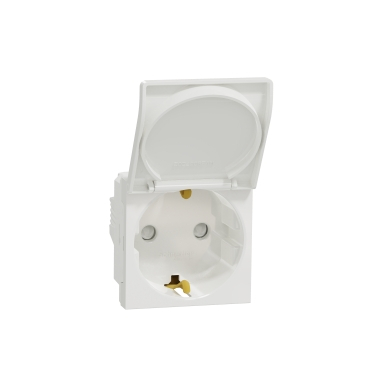 Prize Unica - Priza cu capac schuko 2M Schneider Noua Unica alb NU303718TA