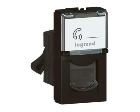 Prize Mosaic - Priza Date RJ45 CAT6 FTP 1M Legrand Mosaic negru mat 079162L