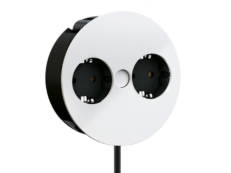 Pardoseala - Blat - Priza dubla pentru blat TWIST cablu 2m alb mat Bachmann 931.250