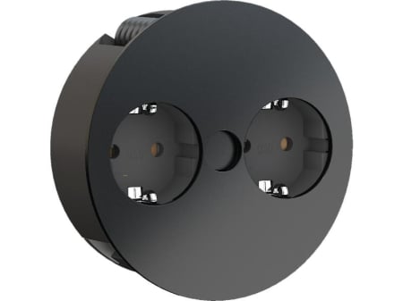 Pardoseala - Blat - Priza dubla pentru blat TWIST cablu 2m negru mat Bachmann 931.150