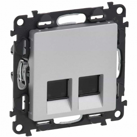 Legrand Valena Life - Priza dubla RJ45 STP CAT6A Legrand Valena Life aluminiu 753349