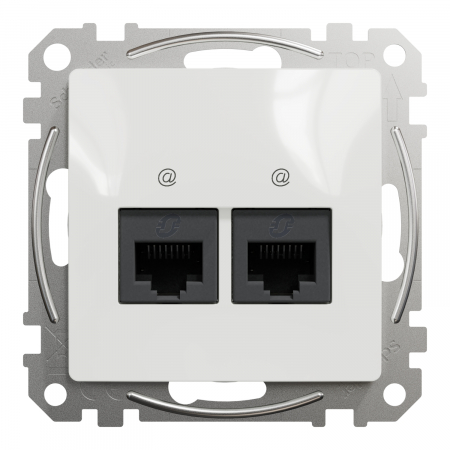 Priza dubla RJ45 UTP CAT6  Schneider Sedna alb SDD111462 [1]