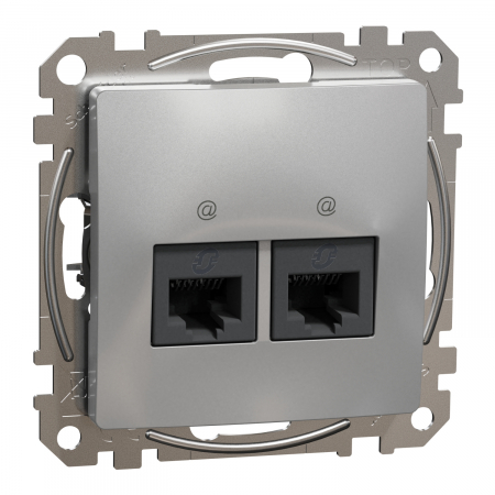 Schneider Sedna Design - Priza dubla RJ45 UTP CAT6  Schneider Sedna aluminiu SDD113462