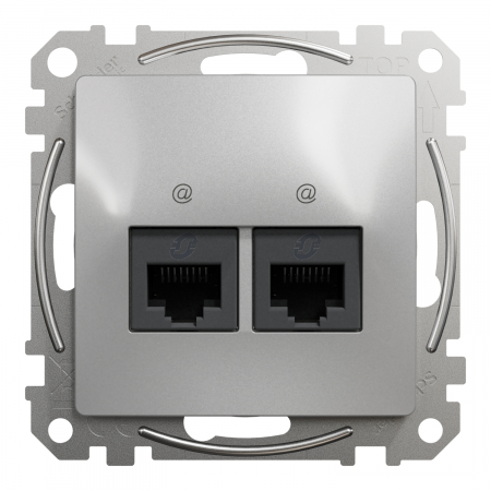 Priza dubla RJ45 UTP CAT6  Schneider Sedna aluminiu SDD113462 [1]