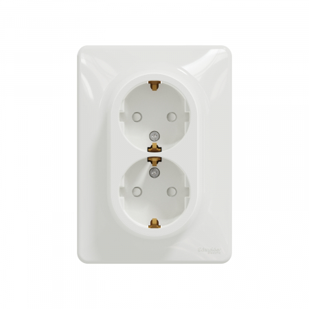 Priza dubla schuko cu protectie copii Schneider Sedna alb SDD311221 [1]