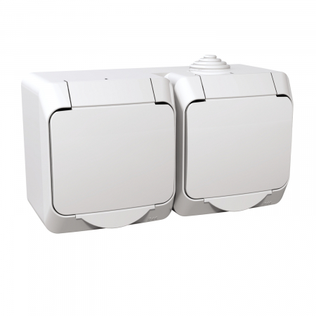 Schneider Cedar - Priza dubla schuko PT IP44 capac alb Schneider Cedar alb WDE000523