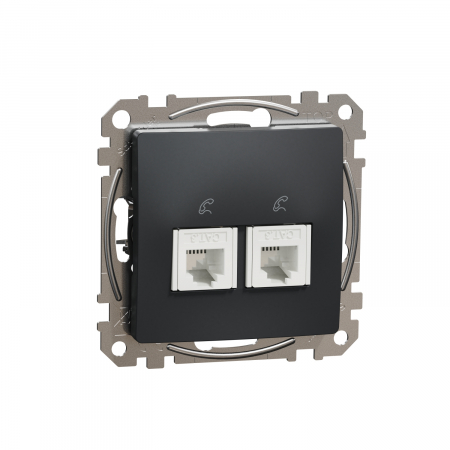Priza dubla telefon RJ11 Schneider Sedna antracit SDD114492 [1]