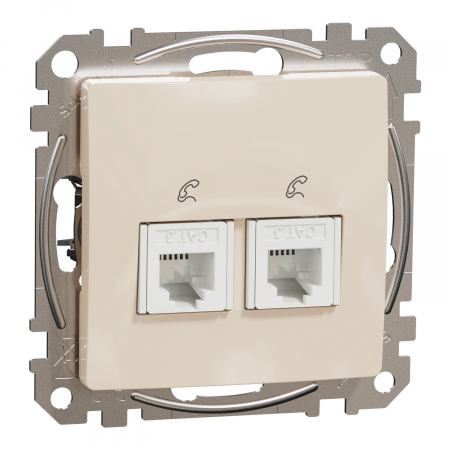 Prize Sedna - Priza dubla telefon RJ11 Schneider Sedna bej SDD112492