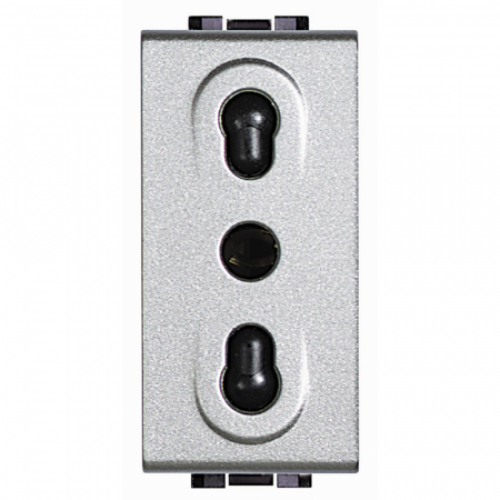 Bticino Living Light - Priza Italia Living Light Bticino 1M aluminiu NT4180