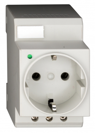 Tablouri electrice - Priza pe sina DIN cu led 2P+E 16A 250V Schrack BZ325003